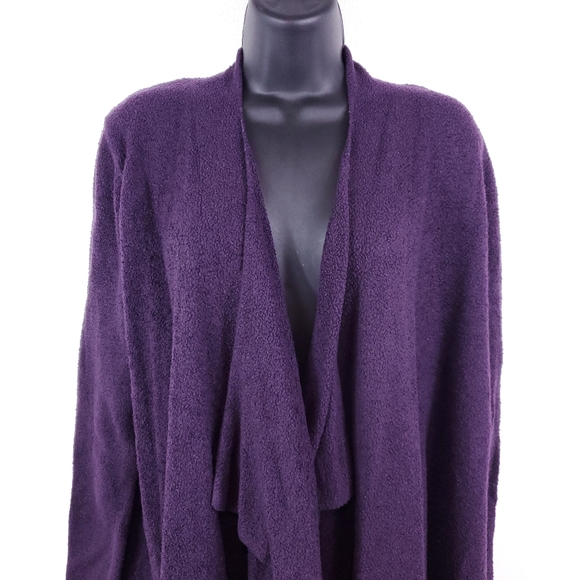 Barefoot Dreams Bamboo Chic Lite Open Cardigan Sweater in Purple - Picture 7 of 7